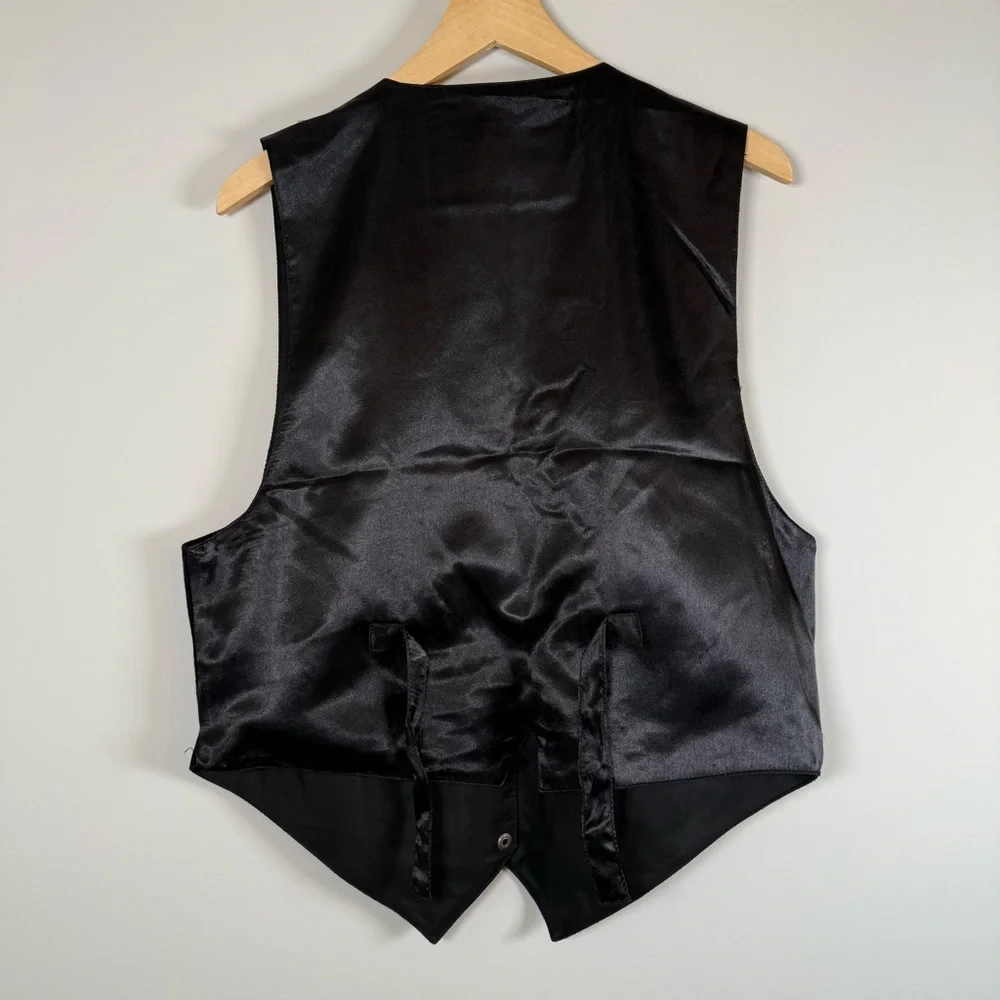 AJ Genuine Leather Embroidered Snap Up Western Cowgirl‎ Cowboy Rodeo Vest Large